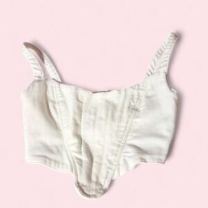 Zara white corset crop top